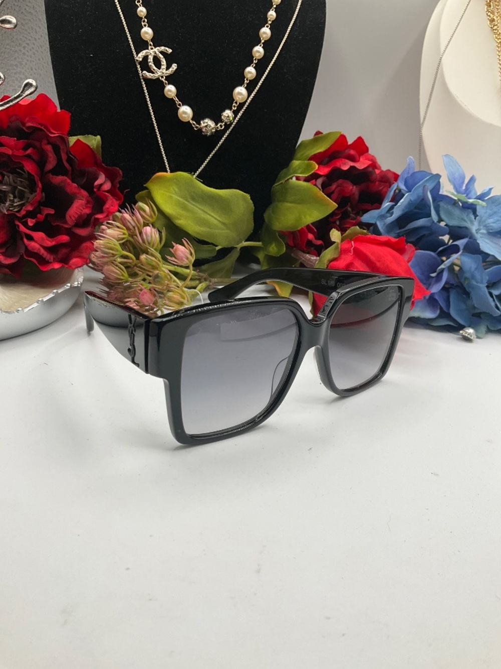 Saint Laurent SL M9/F 002 Shiny Black/Grey Gradient 56-15-145 Sunglasses - Picture 4 of 8